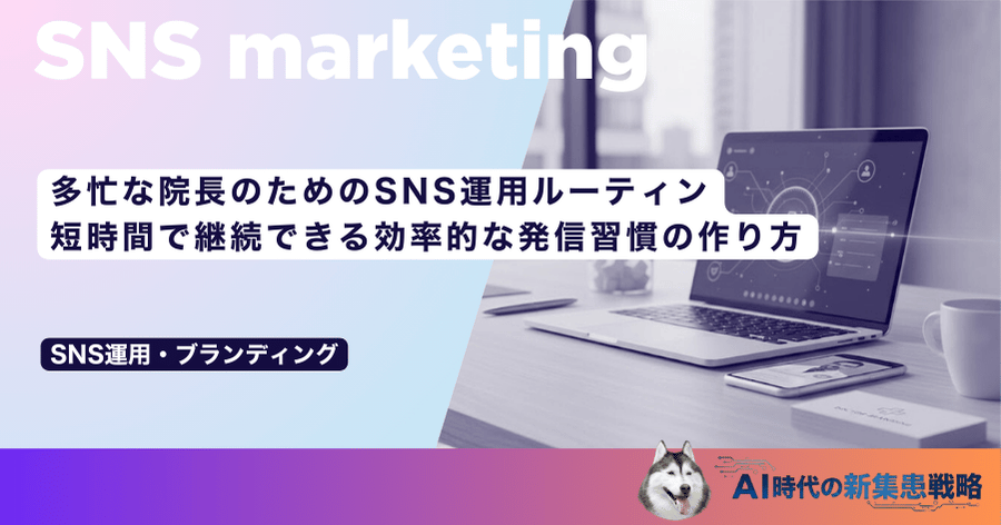 多忙な院長のためのSNS運用ルーティン｜短時間で継続できる効率的な発信習慣の作り方