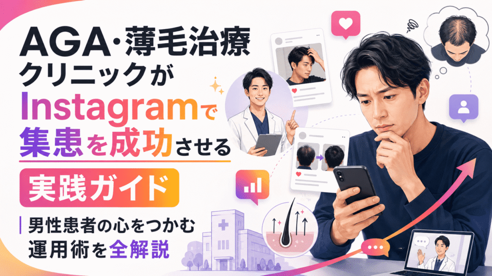 AGA・薄毛治療クリニックがInstagramで男性患者の集患を成功させる実践ガイドのアイキャッチ画像