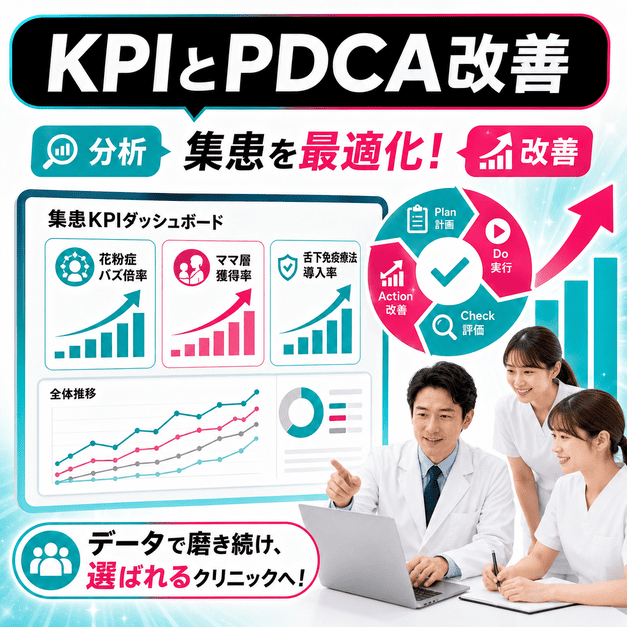 アレルギー科のTikTok集患をKPIダッシュボードとPDCAで分析・改善するクリニックチーム