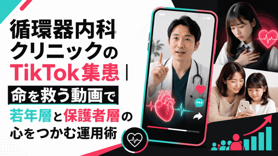 循環器内科クリニックがTikTok動画で若年層や保護者層へ命を守る情報を発信するイメージ
