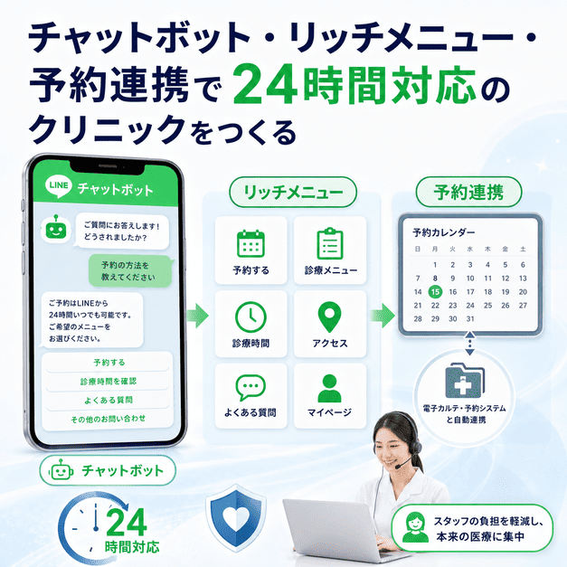チャットボット、リッチメニュー、予約連携によって24時間対応の医療脱毛クリニックを実現する仕組み