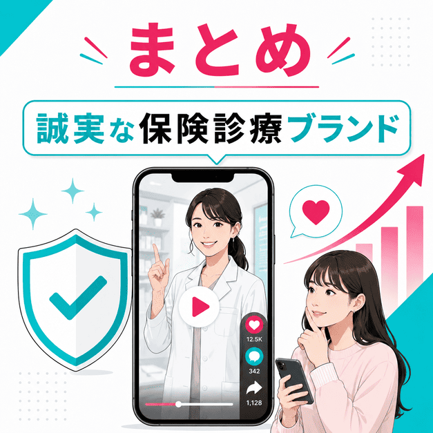 皮膚科医が誠実な保険診療ブランドとして若年女性に正しい情報を届け、信頼と来院につなげるまとめイメージ
