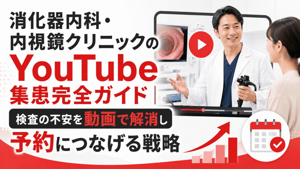 消化器内科・内視鏡クリニックがYouTube動画で検査不安を和らげ、予約につなげる集患戦略を表した画像