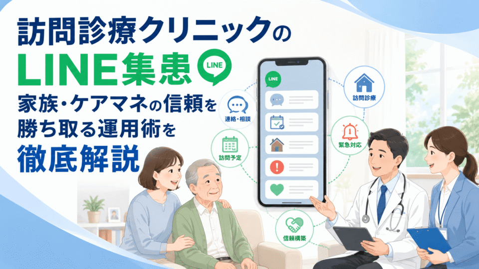 訪問診療クリニックのLINE集患で家族やケアマネとの信頼関係を築く運用イメージ