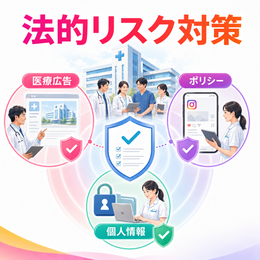 医療広告ガイドライン、Instagramポリシー、患者情報保護をチェック体制で守る法的リスク対策