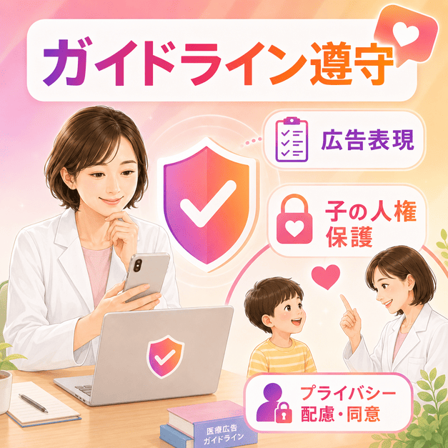 投稿頻度、投稿時間帯、フィードのビジュアル統一で女性ペルソナに届くInstagram運用を表したイラスト