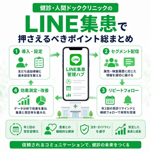 健診・人間ドッククリニックのLINE集患で押さえる導入・配信・改善のポイント総まとめ