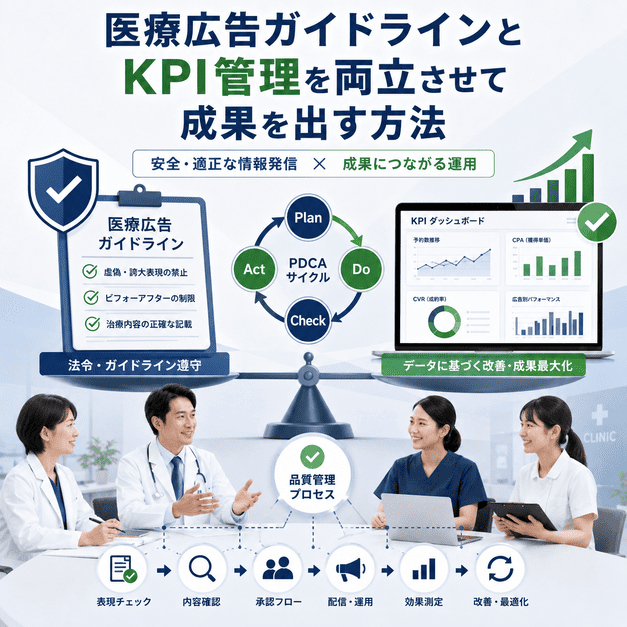 医療広告ガイドライン遵守とKPI管理を両立し、PDCAでLINE運用を改善する体制