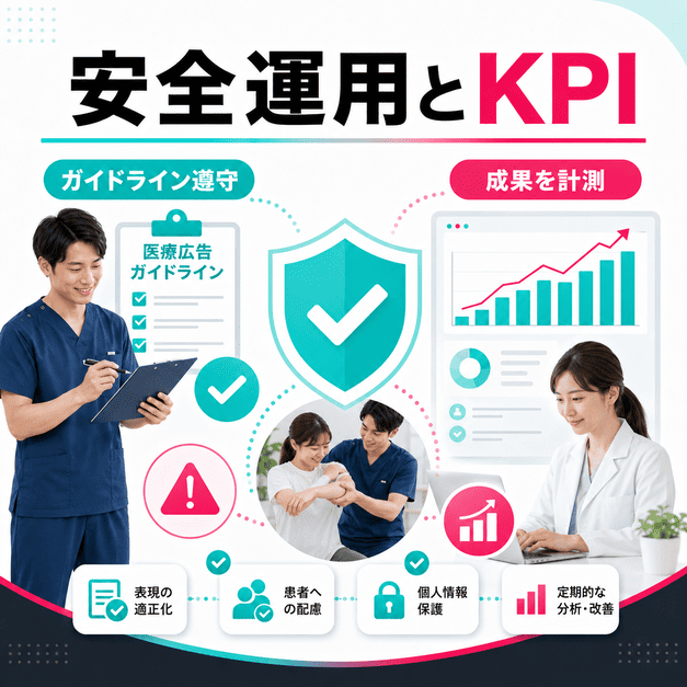 医療広告ガイドライン遵守とKPI分析を両立する安全なTikTok運用のイメージ
