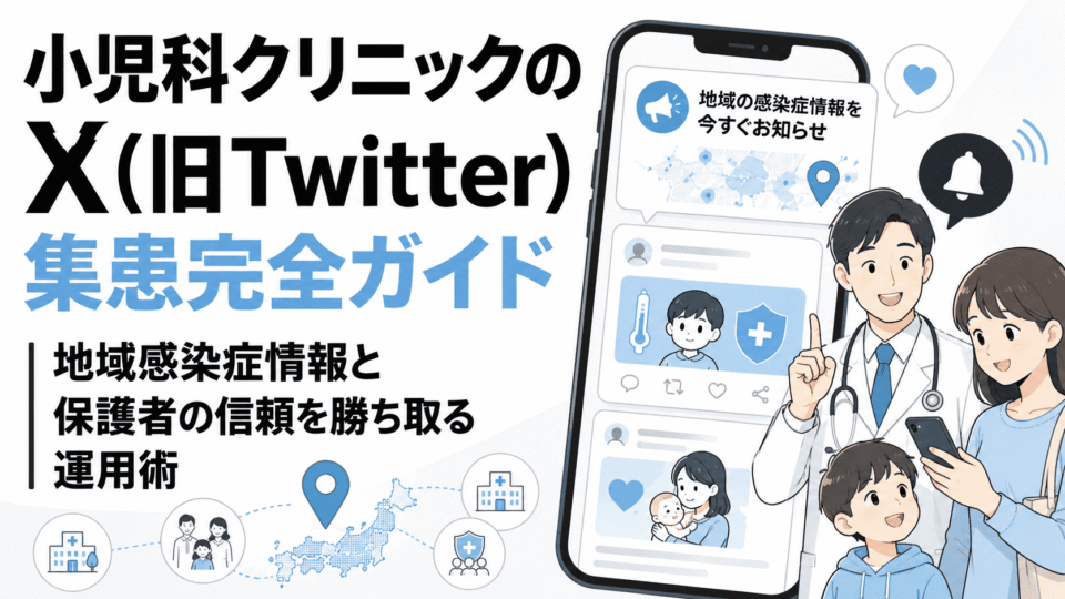 小児科クリニックがXで地域感染症情報を発信し、保護者の信頼を高める運用イメージ