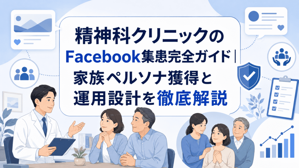 精神科クリニックのFacebook集患で家族ペルソナ獲得や運用設計を解説するガイドのアイキャッチ画像