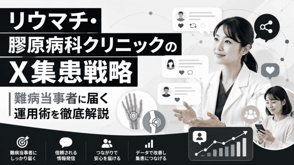 リウマチ・膠原病科クリニックがXを活用して難病当事者へ信頼できる情報を届ける集患戦略のイメージ