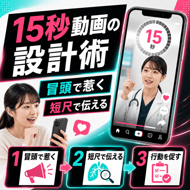 For Youページ掲載を目指して冒頭3秒や完視聴率を改善するTikTok運用のイラスト