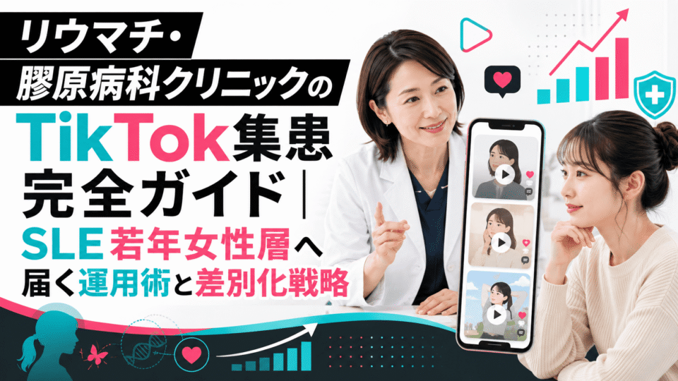 リウマチ・膠原病科クリニックがTikTokを活用してSLE若年女性層へ情報発信する集患戦略を表した画像