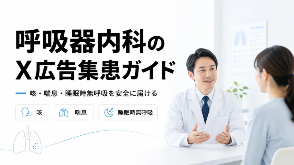 呼吸器内科クリニックのX広告集患ガイドを示すアイキャッチ画像