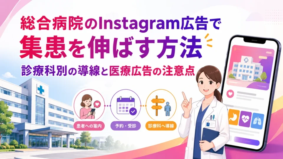 総合病院のInstagram広告で集患導線を整えるアイキャッチ画像