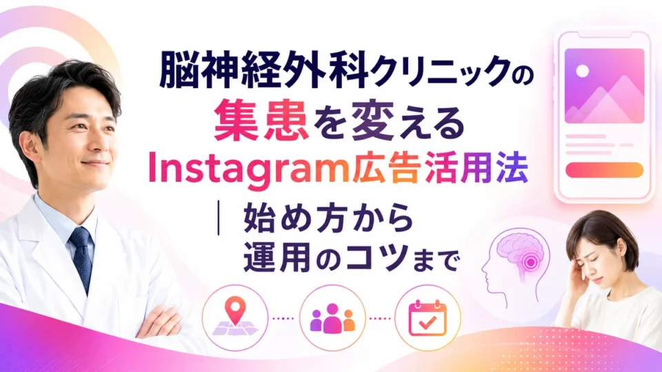 脳神経外科クリニックのInstagram広告活用法を示すアイキャッチ画像