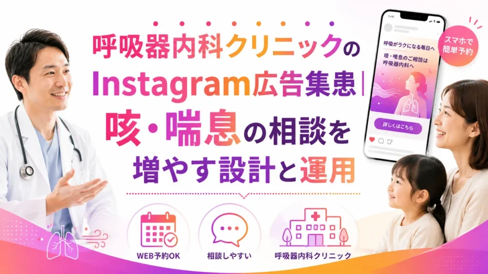 呼吸器内科クリニックのInstagram広告集患を示すアイキャッチ画像