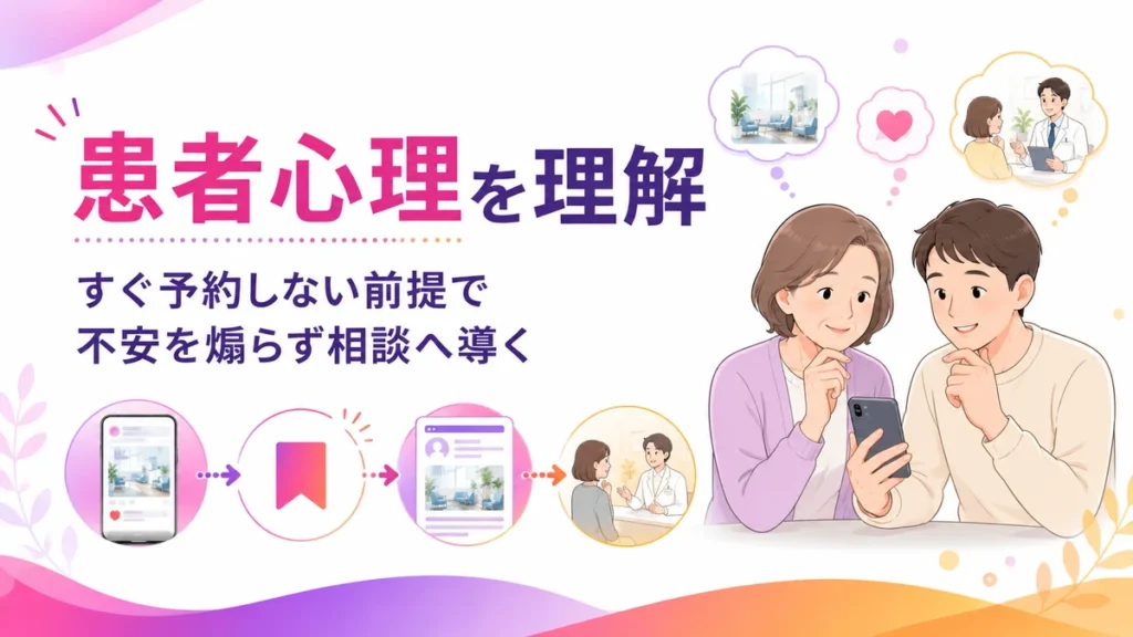 患者や家族の心理を理解し不安を煽らず相談へ導くイラスト