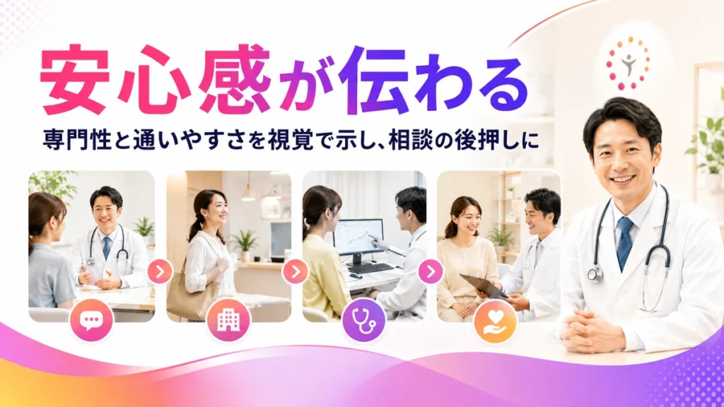 糖尿病・内分泌内科の専門性と通いやすさが伝わる広告表現