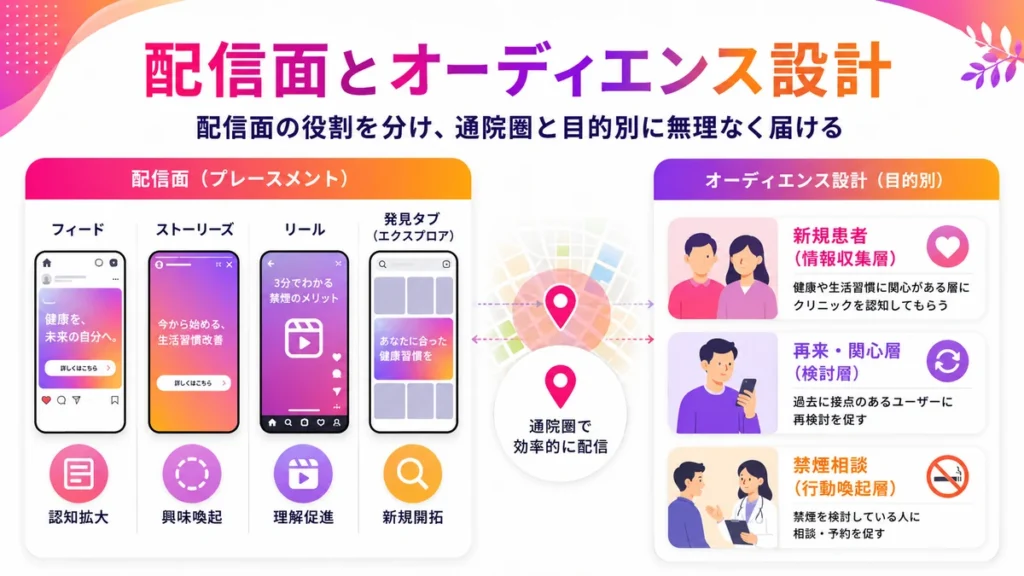 配信面とオーディエンスを分けて通院圏へ届ける広告設計図