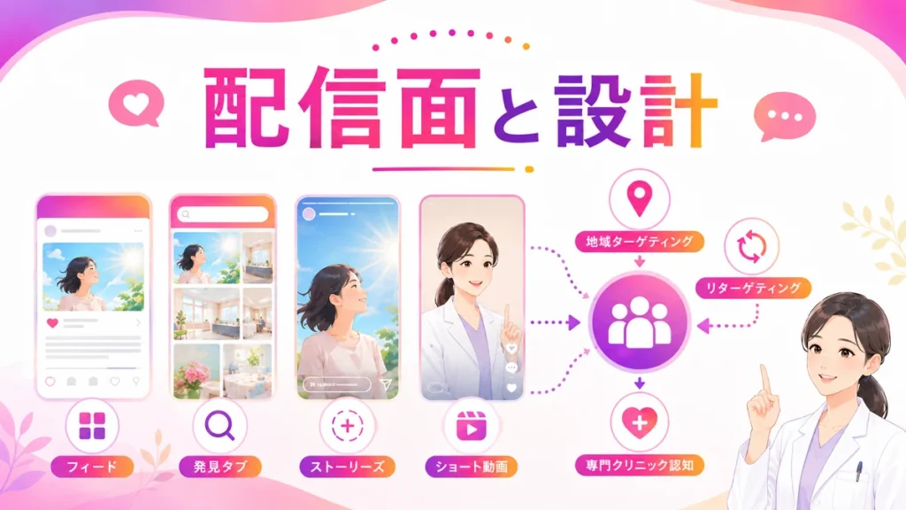 配信面とオーディエンス設計の考え方を示す図解