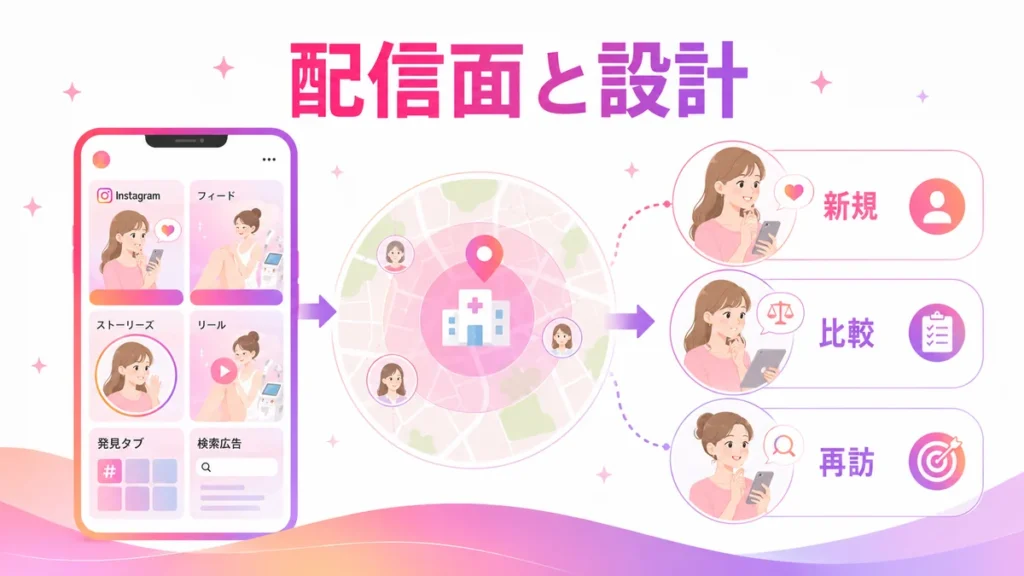 配信面とオーディエンス設計を整理した広告運用の図解
