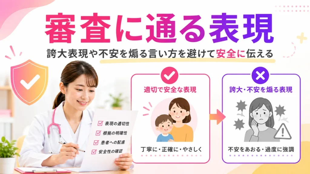 医療広告ガイドラインに沿った小児科広告表現のチェック画像
