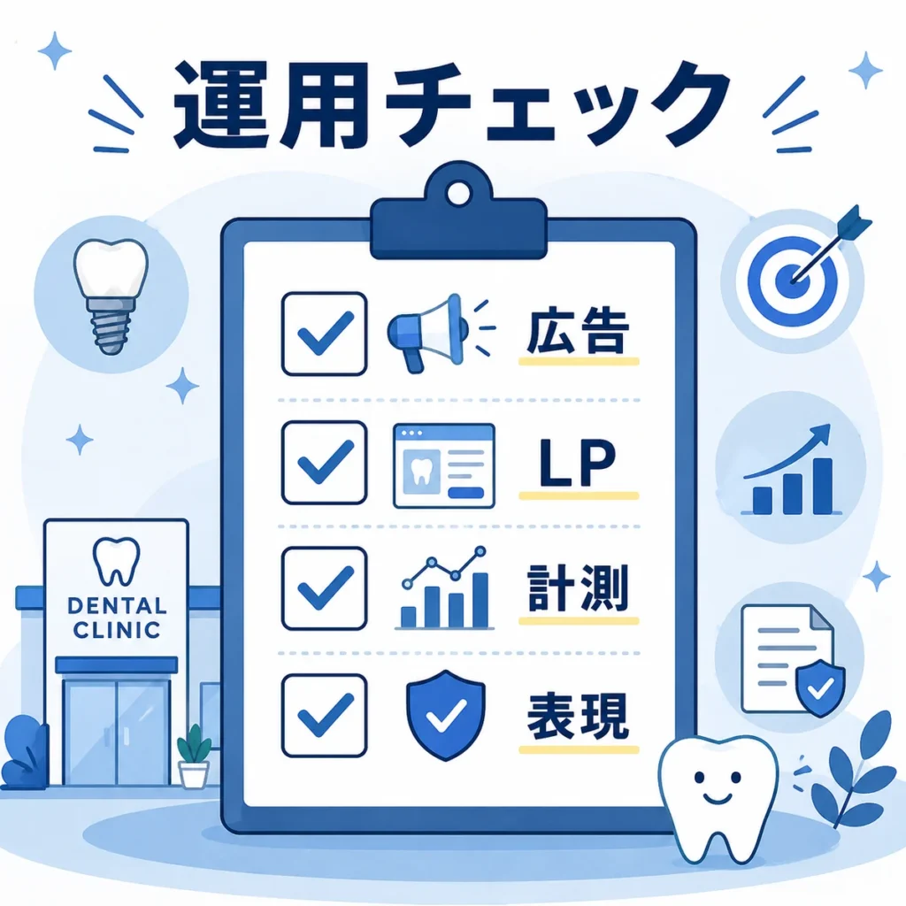 インプラント専門歯科がX広告を安全に運用するための広告・LP・計測・表現チェックリスト